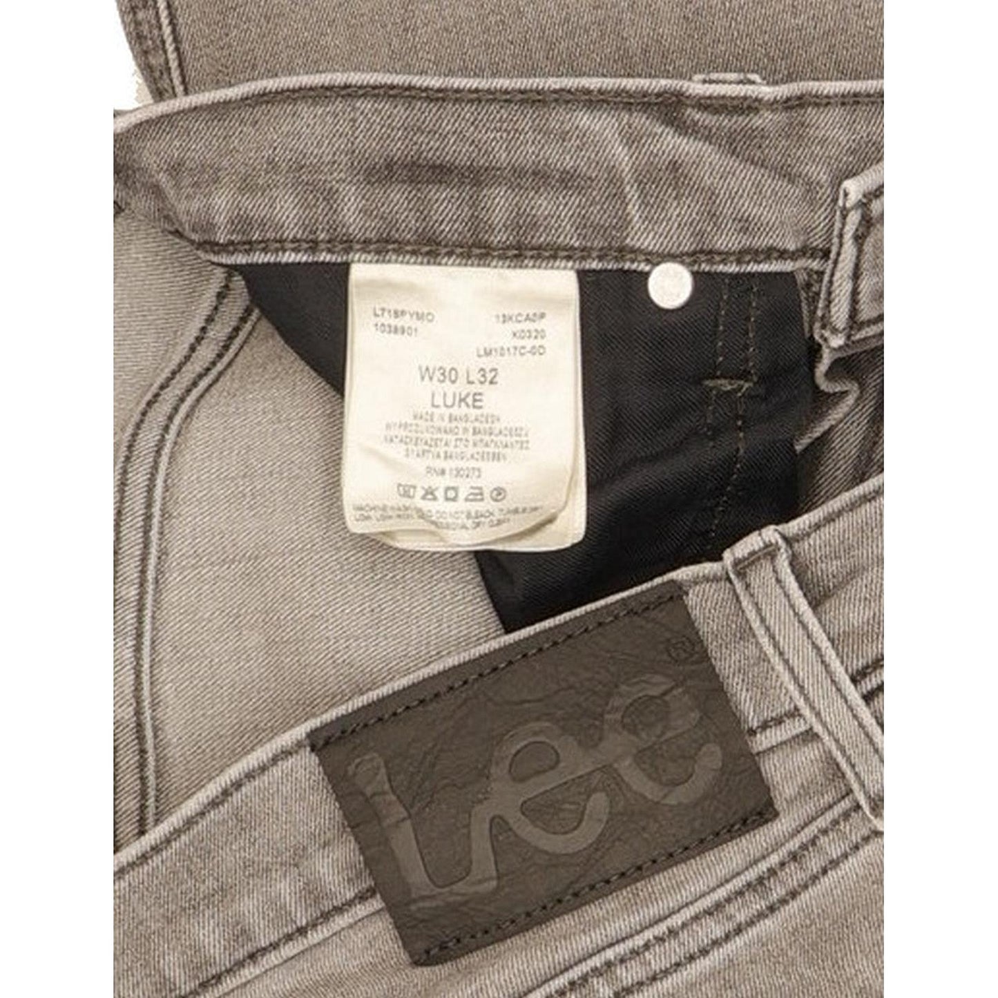Lee Luke Men Grey Skinny Slim Stretch Jeans W30 L31