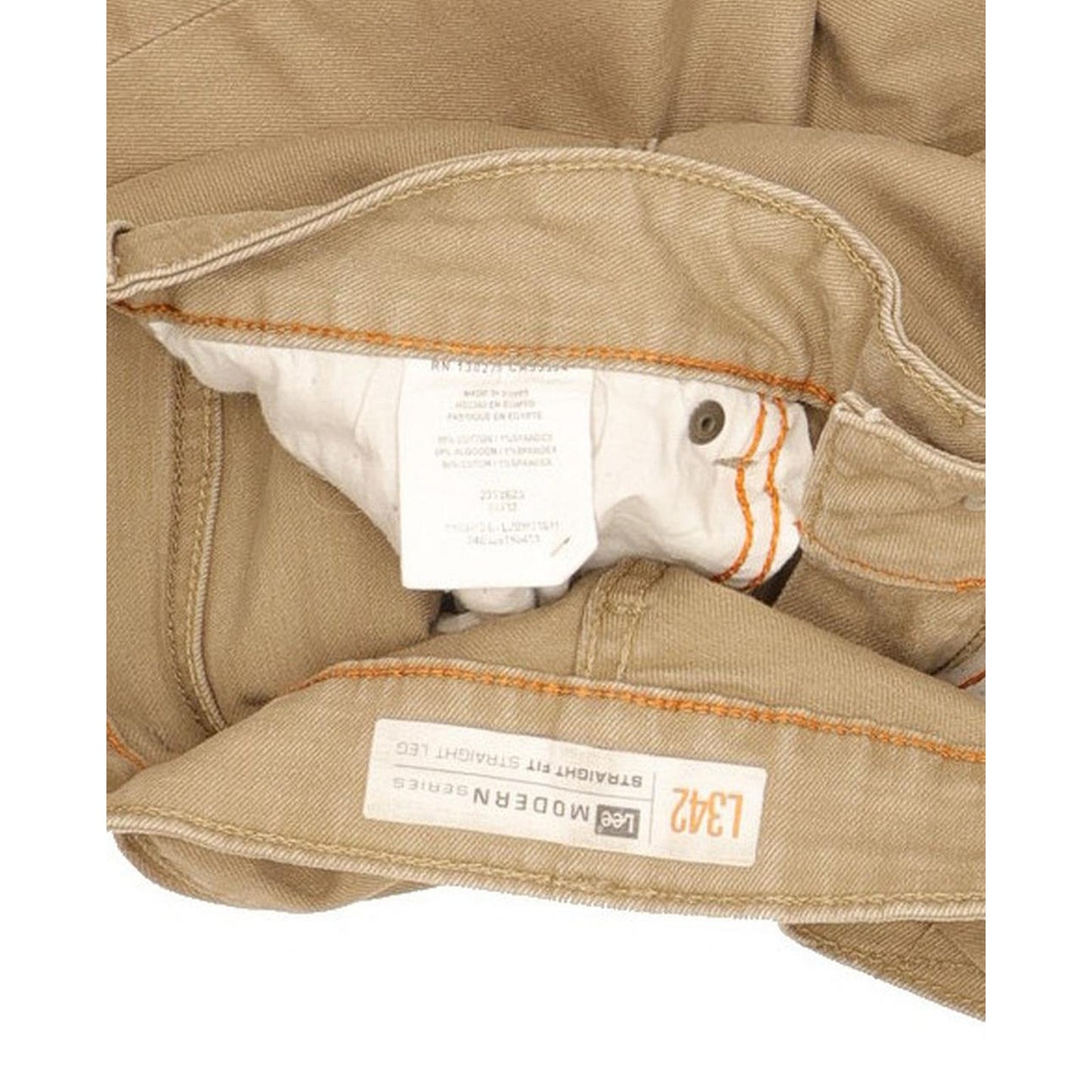 Lee Men Brown Straight Regular Stretch Jeans W34 L33