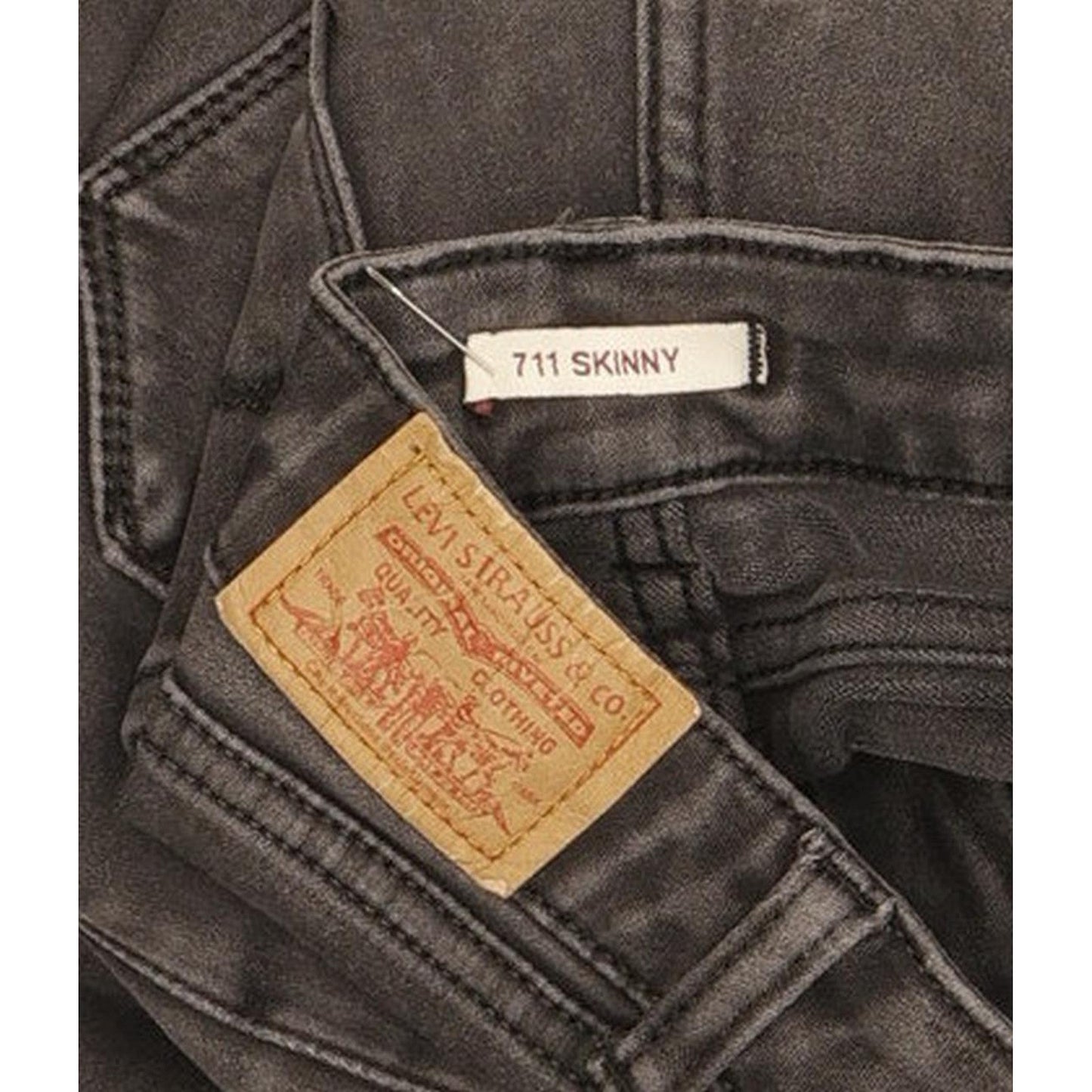 Levi's 711 Women Charcoal Skinny Slim Stretch Jeans W28 L30