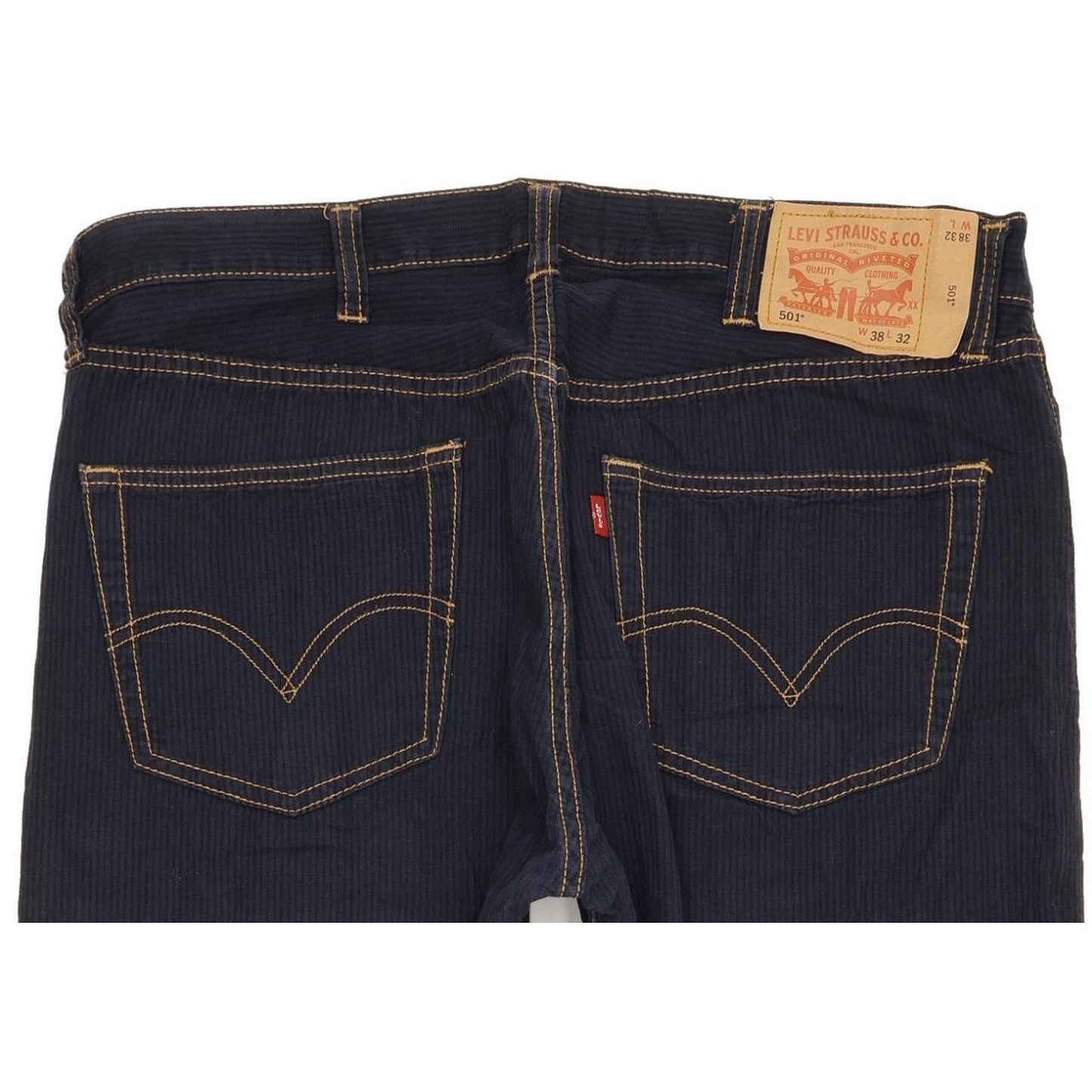 Levi's 501 Men Navy Straight Regular Trousers W38 L31