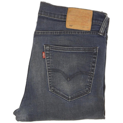 Levi's 522 Men Blue Straight Slim Stretch Jeans W34 L29