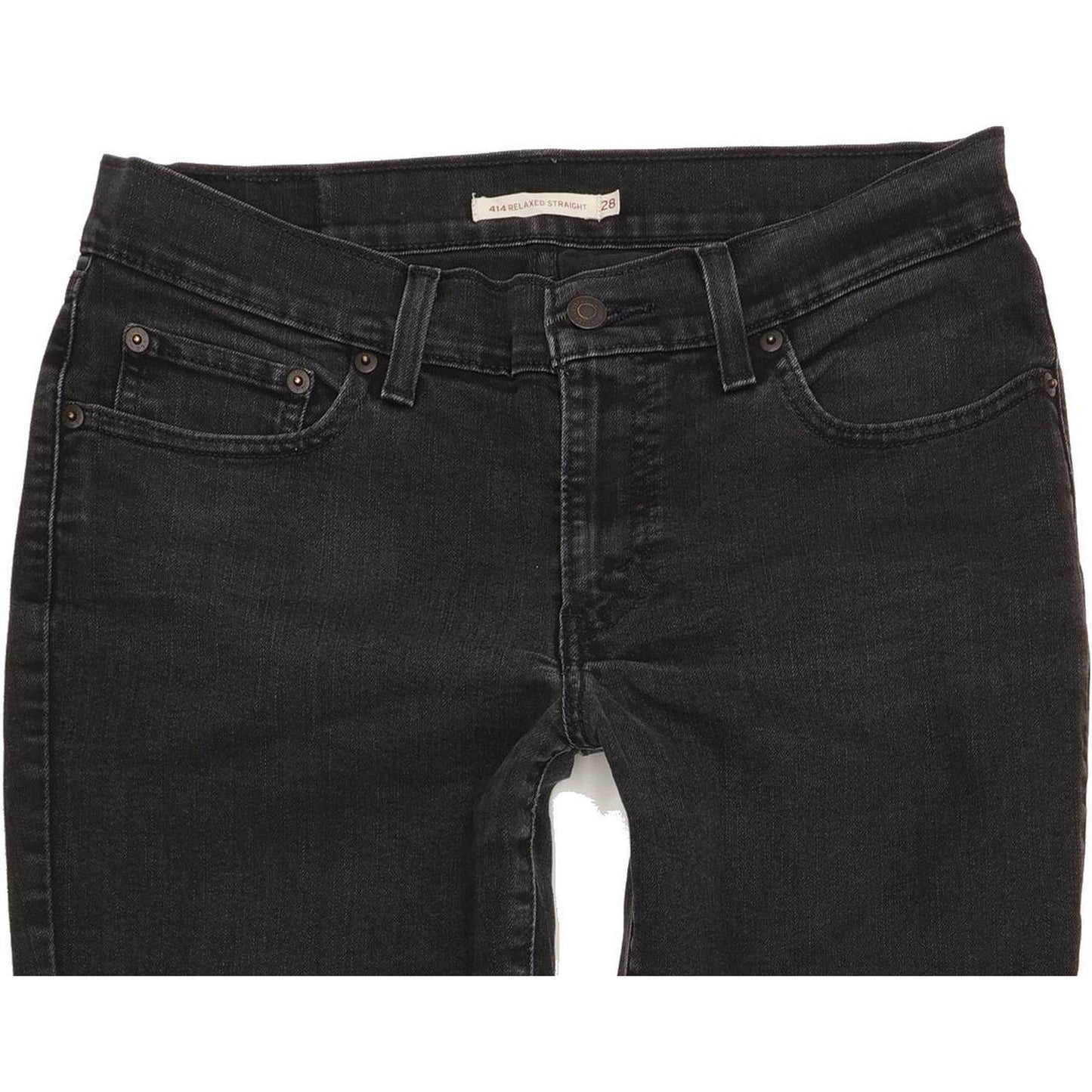 Levi's 414 Women Black Straight Relaxed Stretch Jeans W28 L31