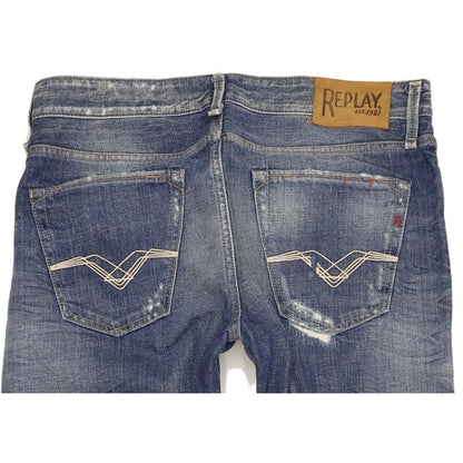 Replay Jennon Men Blue Straight Regular Jeans W33 L35