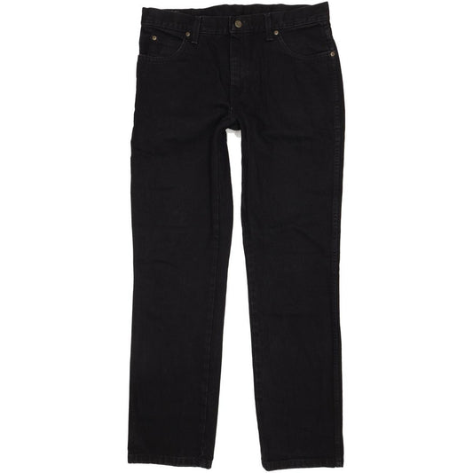Wrangler Durable Quality Men Black Straight Regular Jeans W36 L33