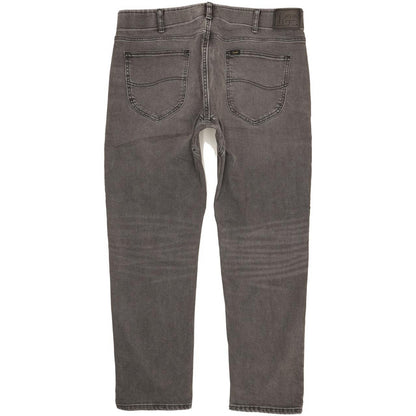 Lee Men Grey Straight Slim Stretch Jeans W38 L30