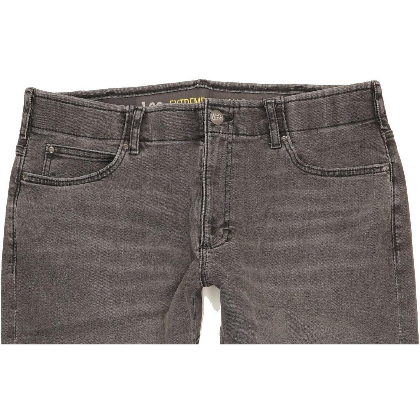 Lee Men Grey Straight Slim Stretch Jeans W38 L30