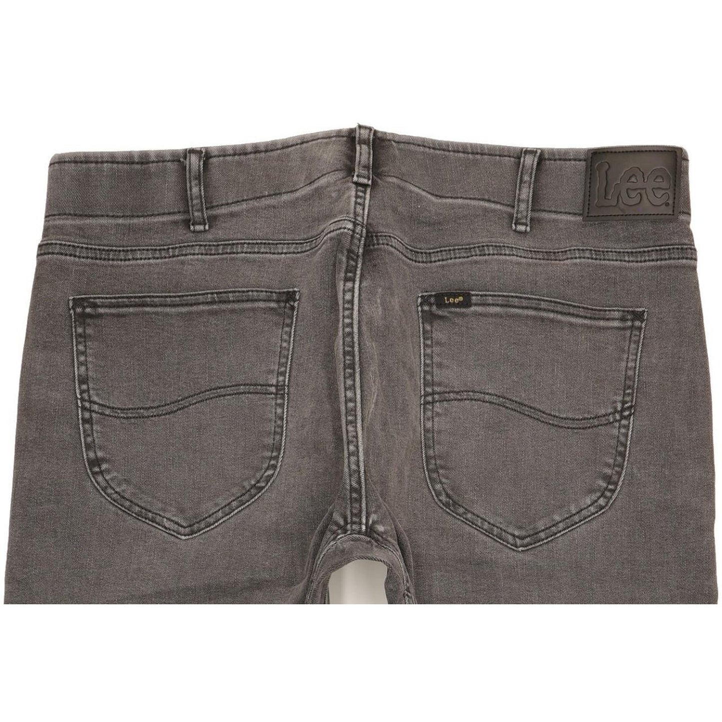 Lee Men Grey Straight Slim Stretch Jeans W38 L30