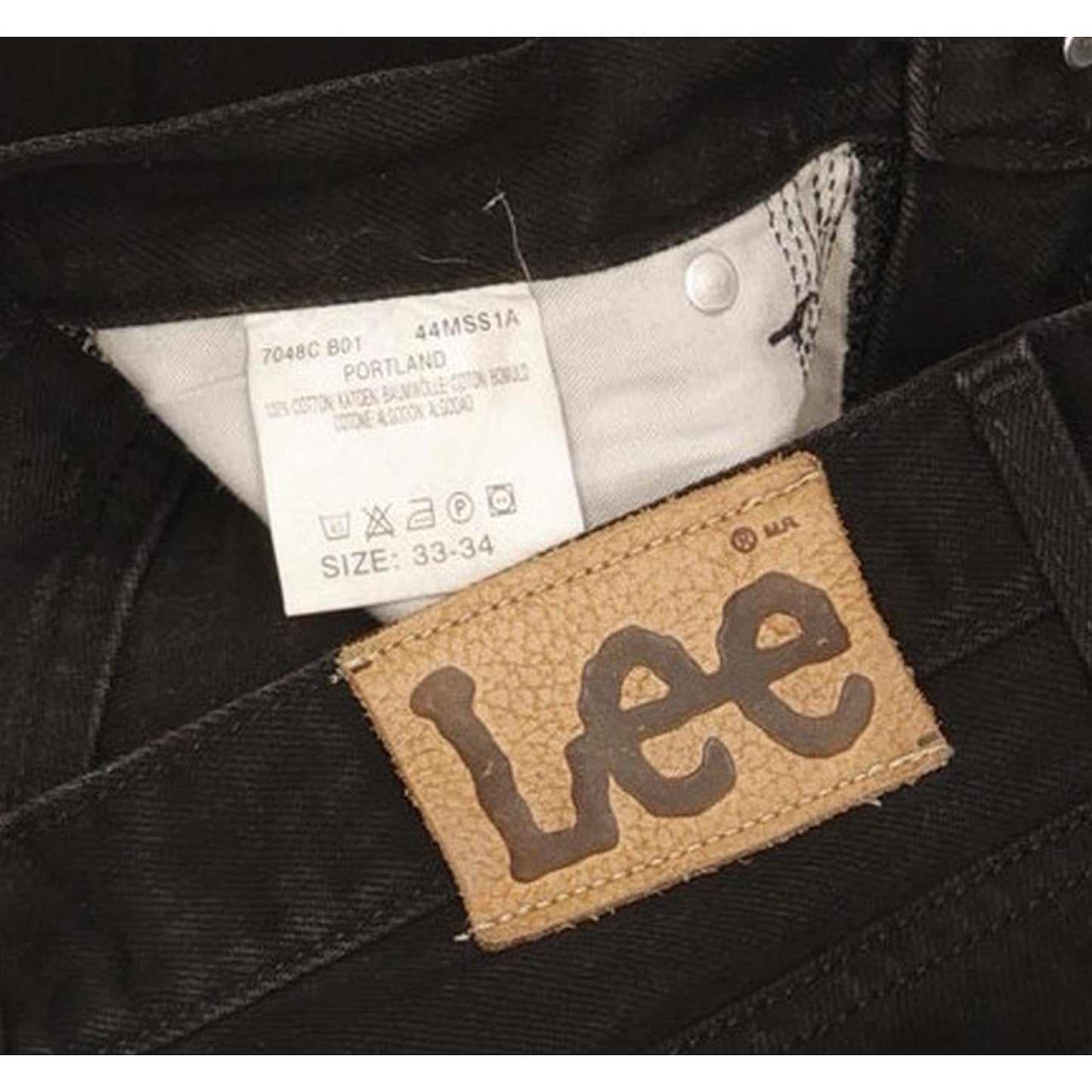 Lee Portland Men Black Straight Regular Jeans W33 L33
