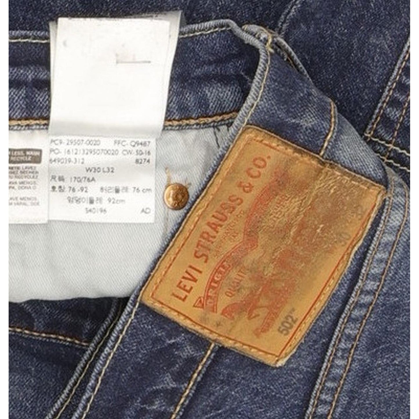 Levi's 502 Men Blue Tapered Slim Stretch Jeans W30 L30