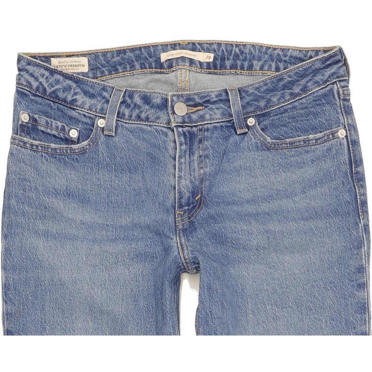 Levi's Low Pitch Women Blue Straight Regular Stretch Jeans W28 L30