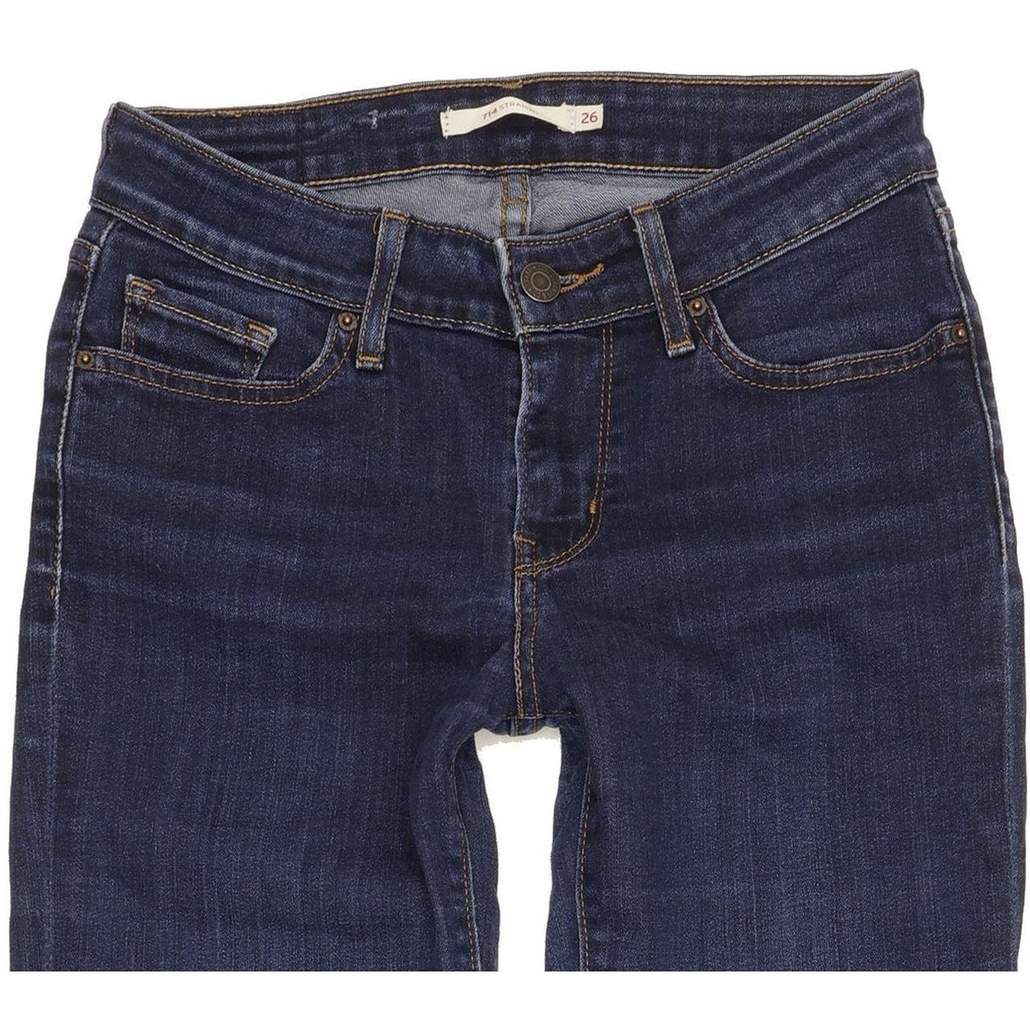 Levi's 714 Women Blue Straight Slim Stretch Jeans W26 L31