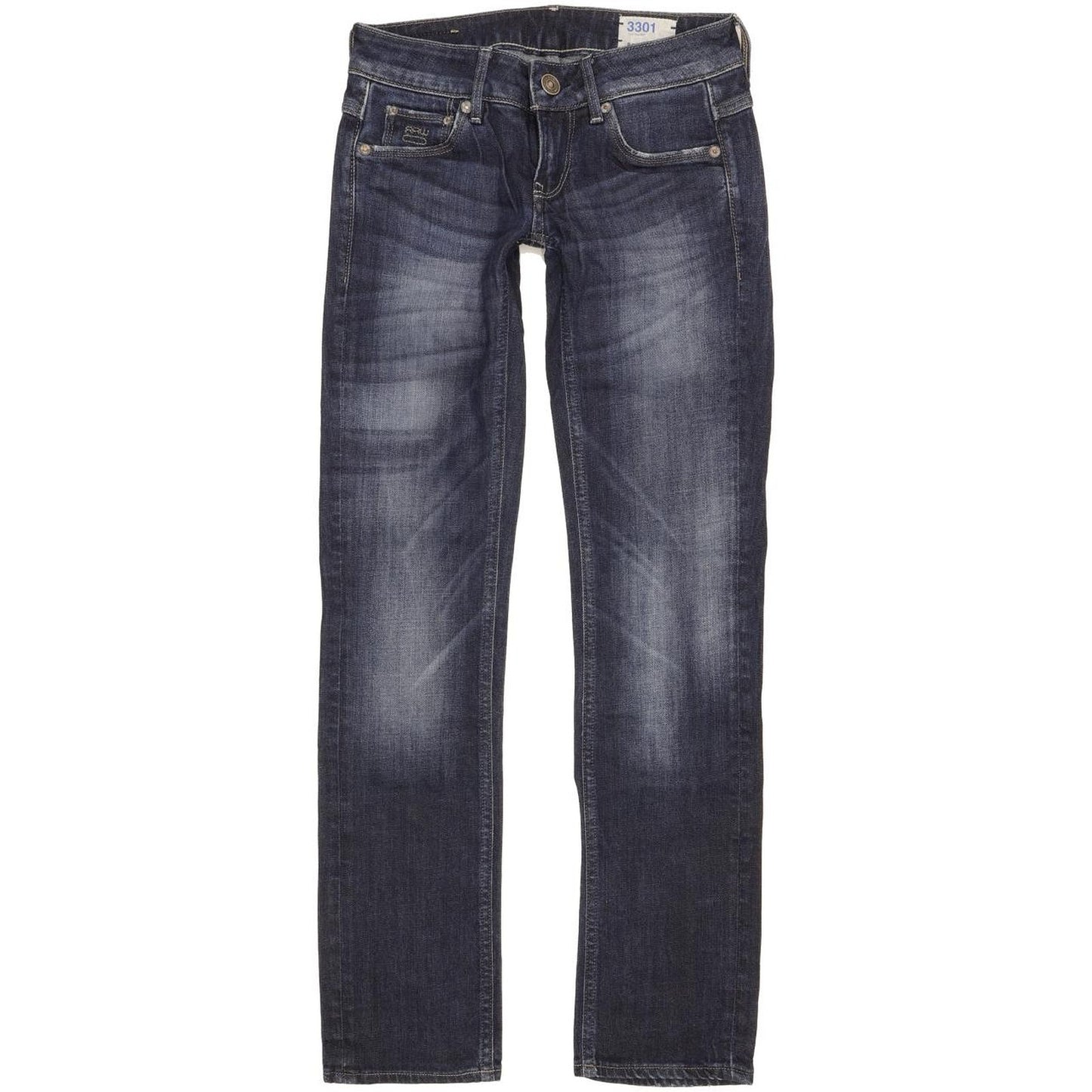 G-Star 3301 Women Blue Straight Slim Stretch Jeans W24 L30