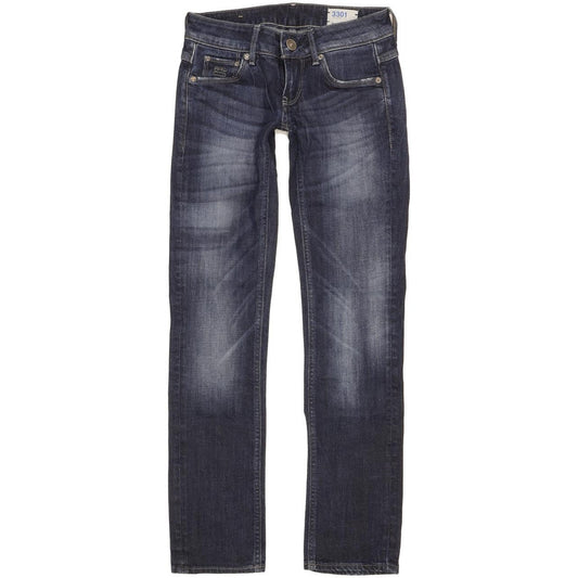 G-Star 3301 Women Blue Straight Slim Stretch Jeans W24 L30