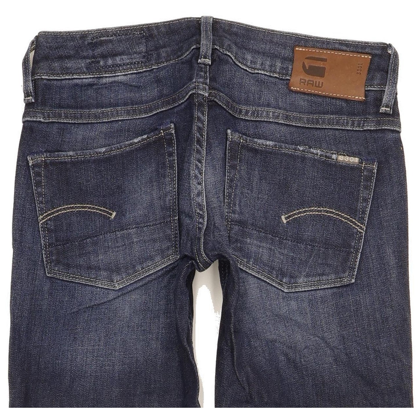 G-Star 3301 Women Blue Straight Slim Stretch Jeans W24 L30