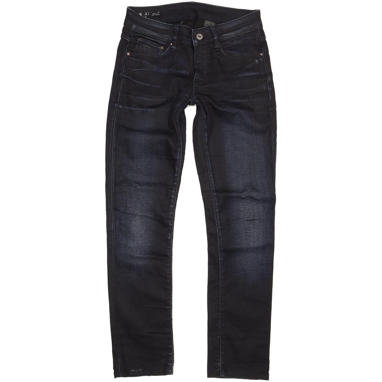 G-Star Attacc Mid Women Navy Straight Slim Stretch Jeans W26 L29
