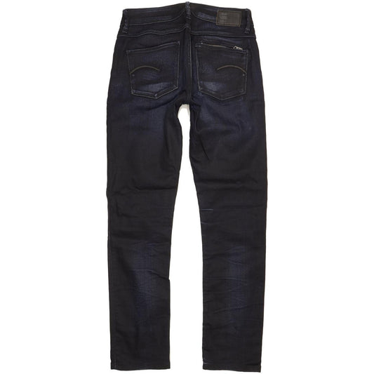 G-Star Attacc Mid Women Navy Straight Slim Stretch Jeans W26 L29