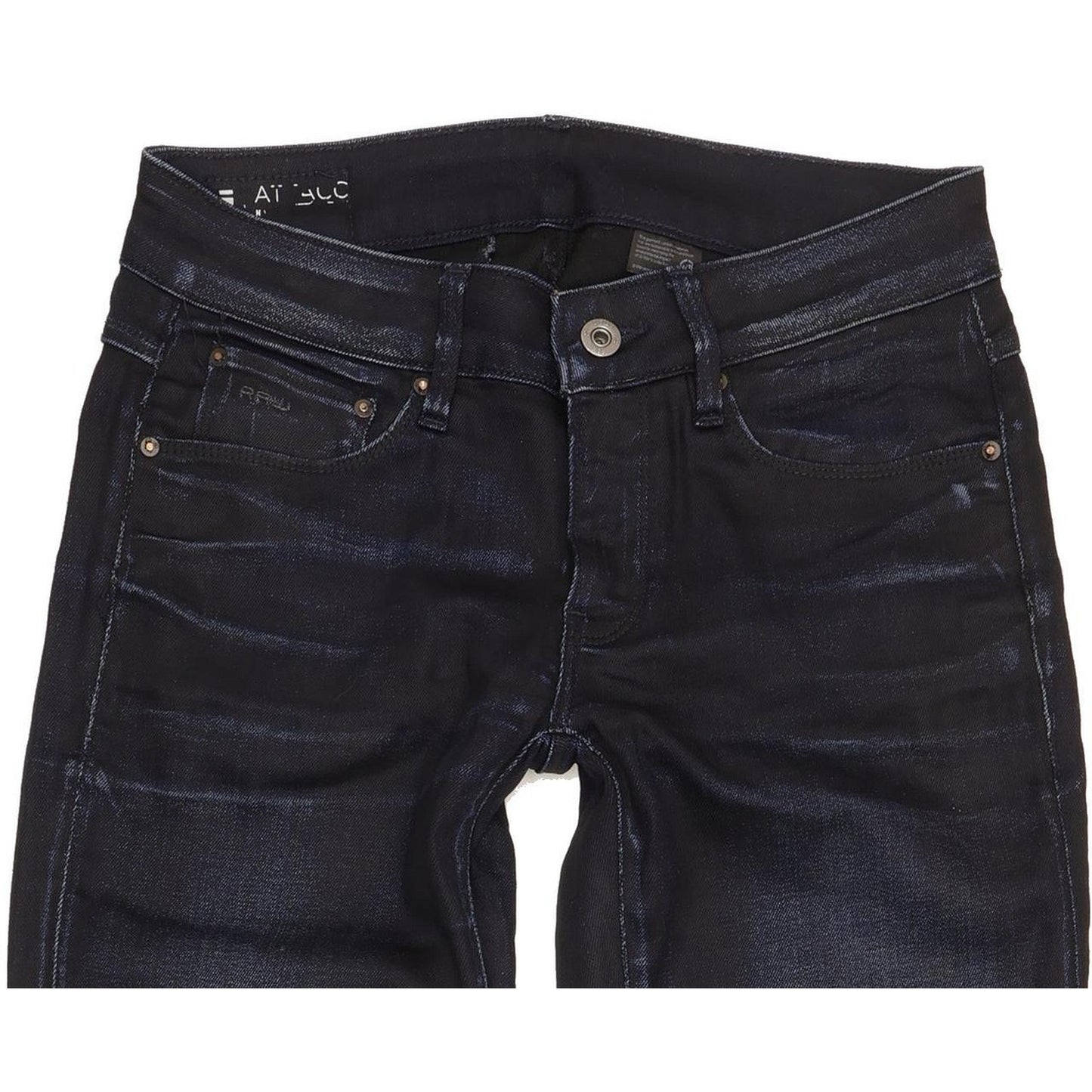 G-Star Attacc Mid Women Navy Straight Slim Stretch Jeans W26 L29