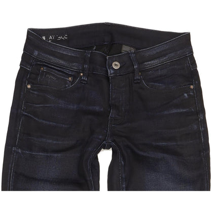 G-Star Attacc Mid Women Navy Straight Slim Stretch Jeans W26 L29