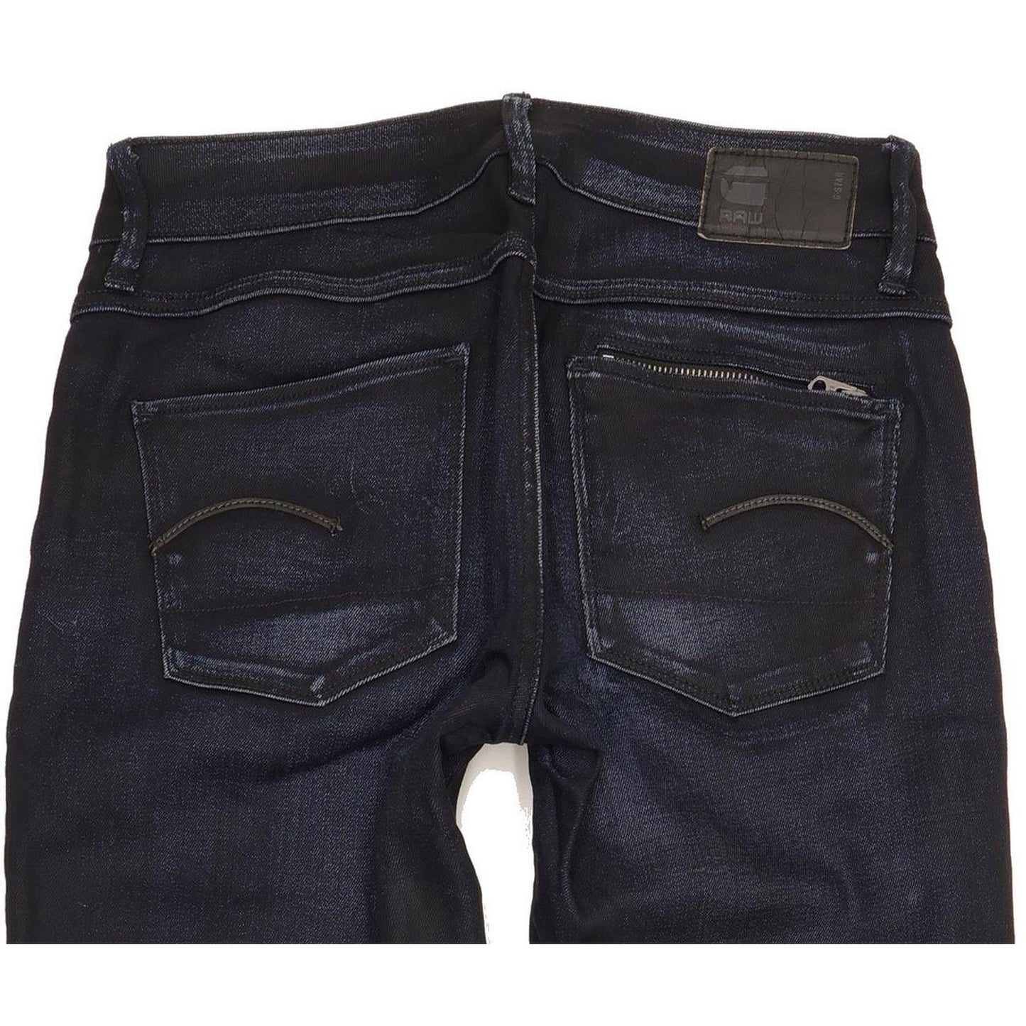 G-Star Attacc Mid Women Navy Straight Slim Stretch Jeans W26 L29