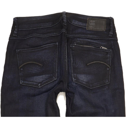 G-Star Attacc Mid Women Navy Straight Slim Stretch Jeans W26 L29