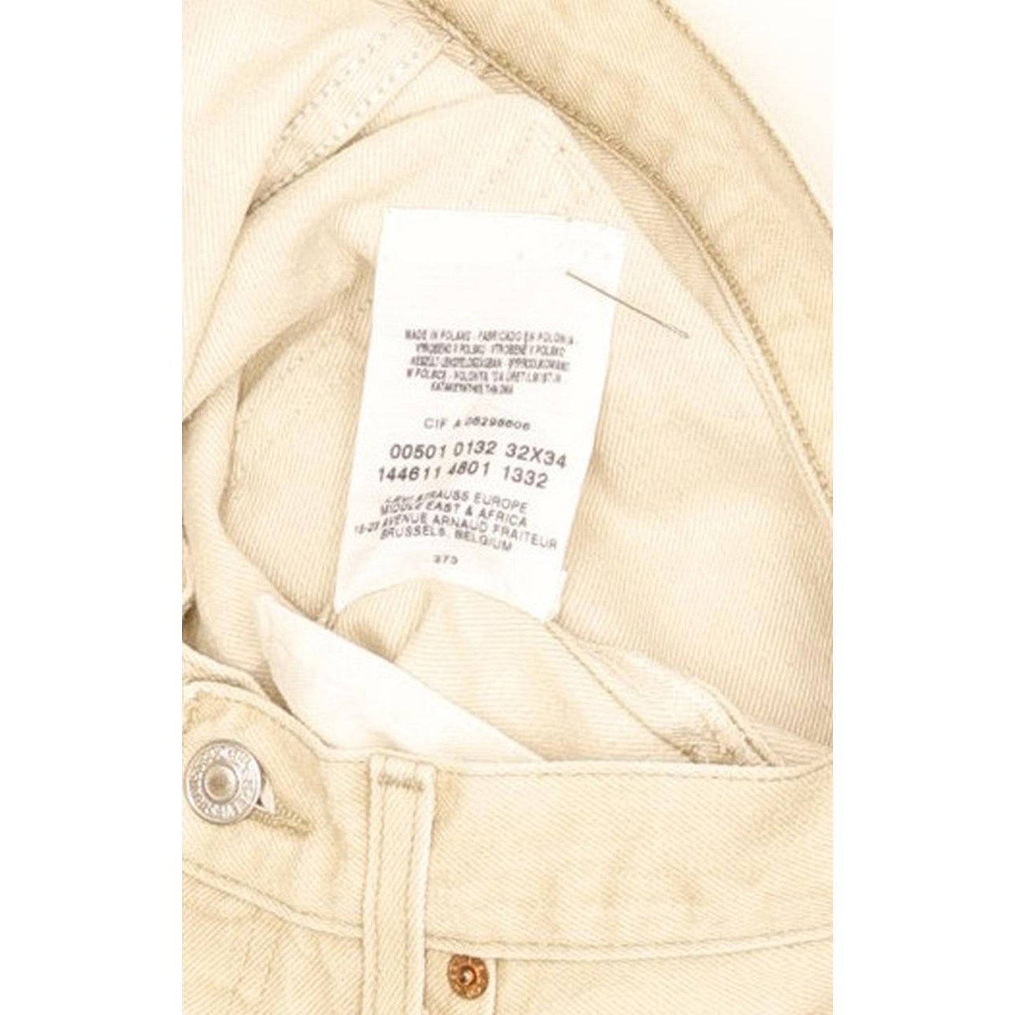 Levi's 501 Men Beige Straight Regular Jeans W31 L33