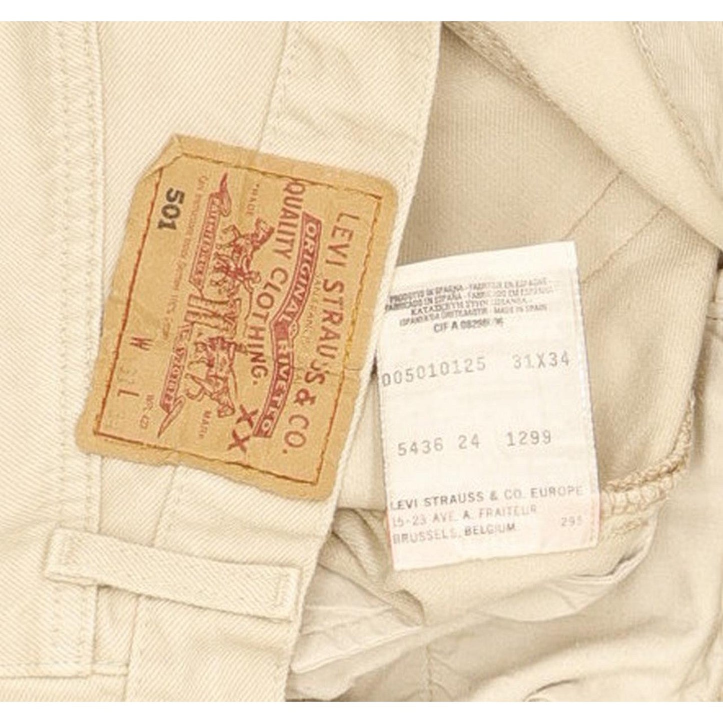 Levi's 501 Men Beige Straight Regular Jeans W31 L31