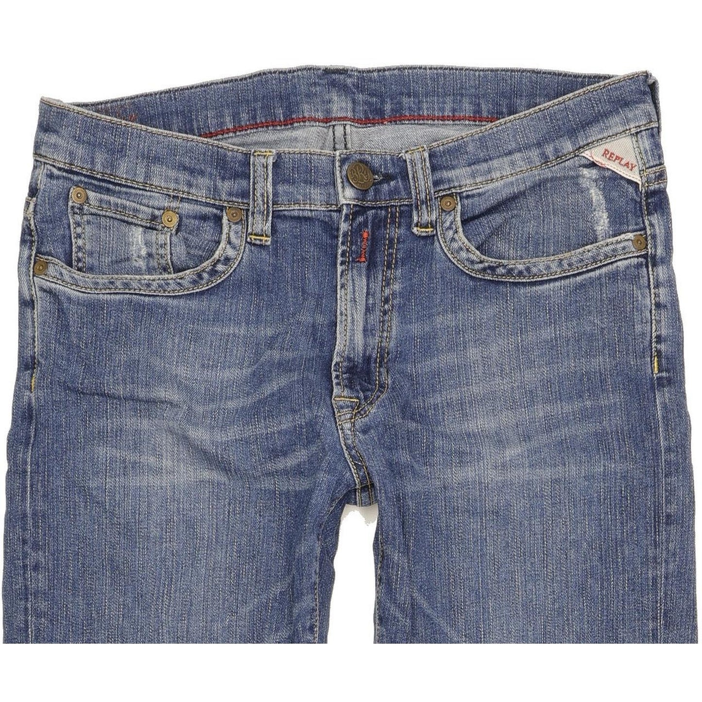 Replay Men Blue Straight Slim Stretch Jeans W30 L32