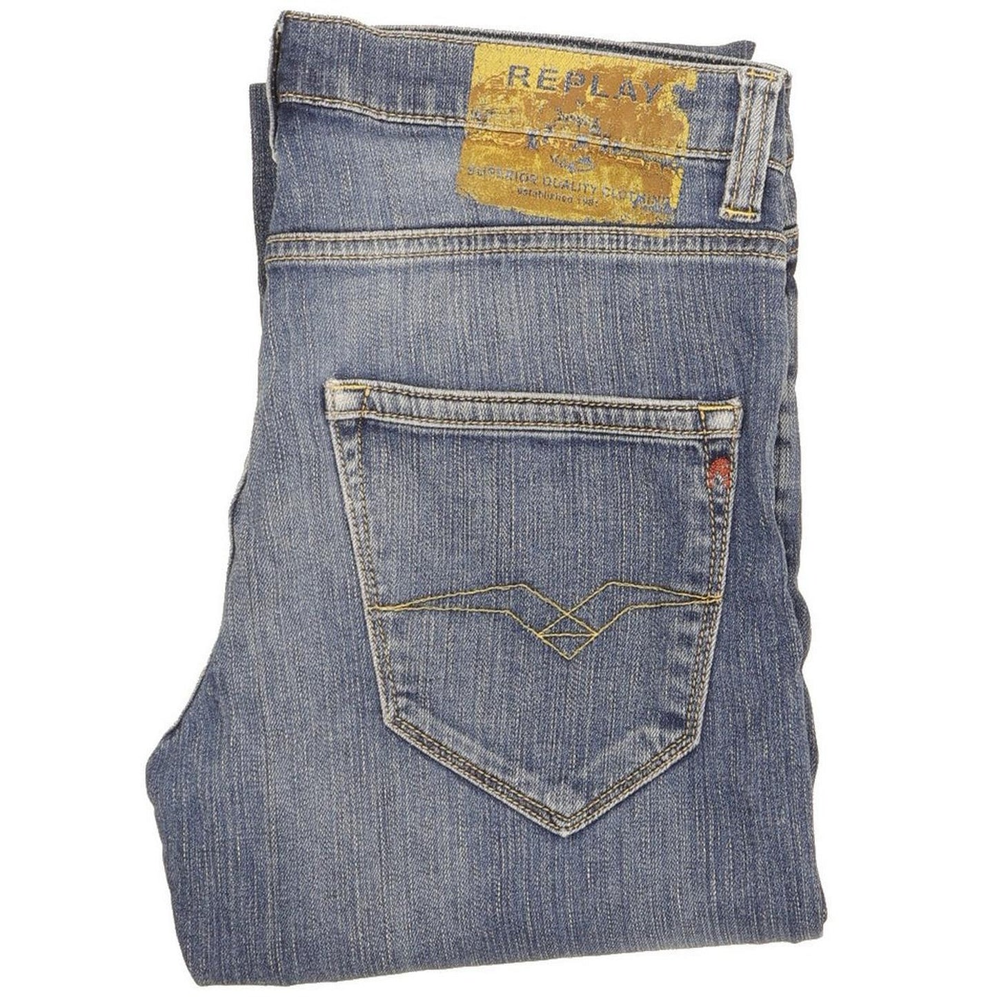 Replay Men Blue Straight Slim Stretch Jeans W30 L32