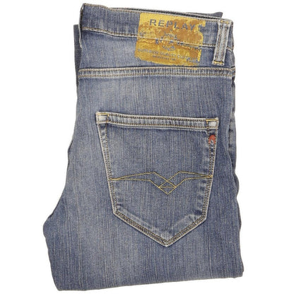 Replay Men Blue Straight Slim Stretch Jeans W30 L32