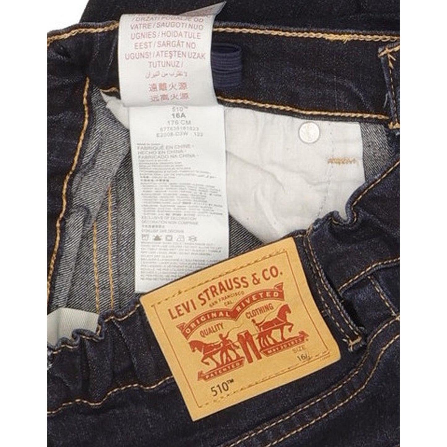 Levi's 510 Kids Navy Skinny Slim Stretch Jeans W26 L31
