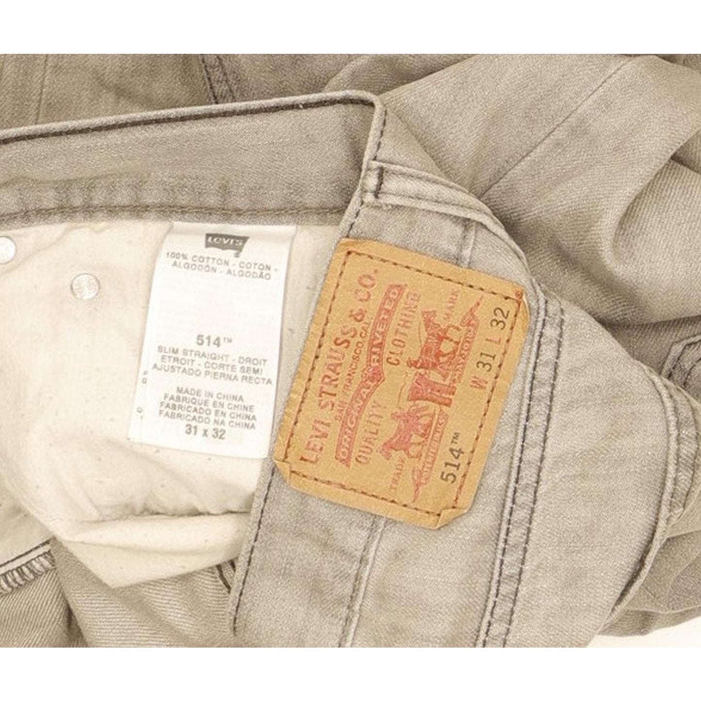 Levi's 514 Men Grey Straight Slim Jeans W31 L30