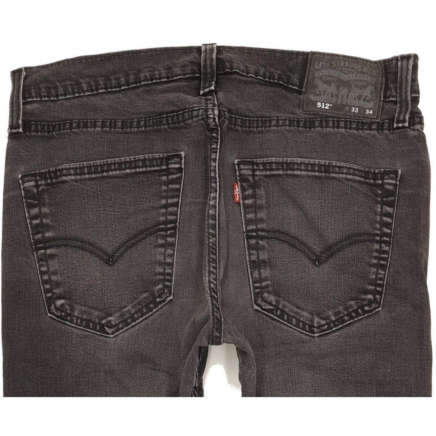 Levi's 512 Men Black Tapered Slim Stretch Jeans W33 L31