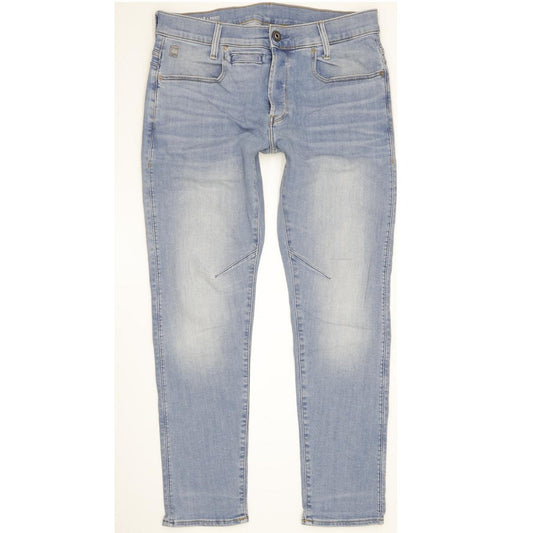 G-Star D-Staq Men Blue Straight Slim Stretch Jeans W31 L30