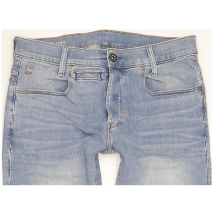 G-Star D-Staq Men Blue Straight Slim Stretch Jeans W31 L30