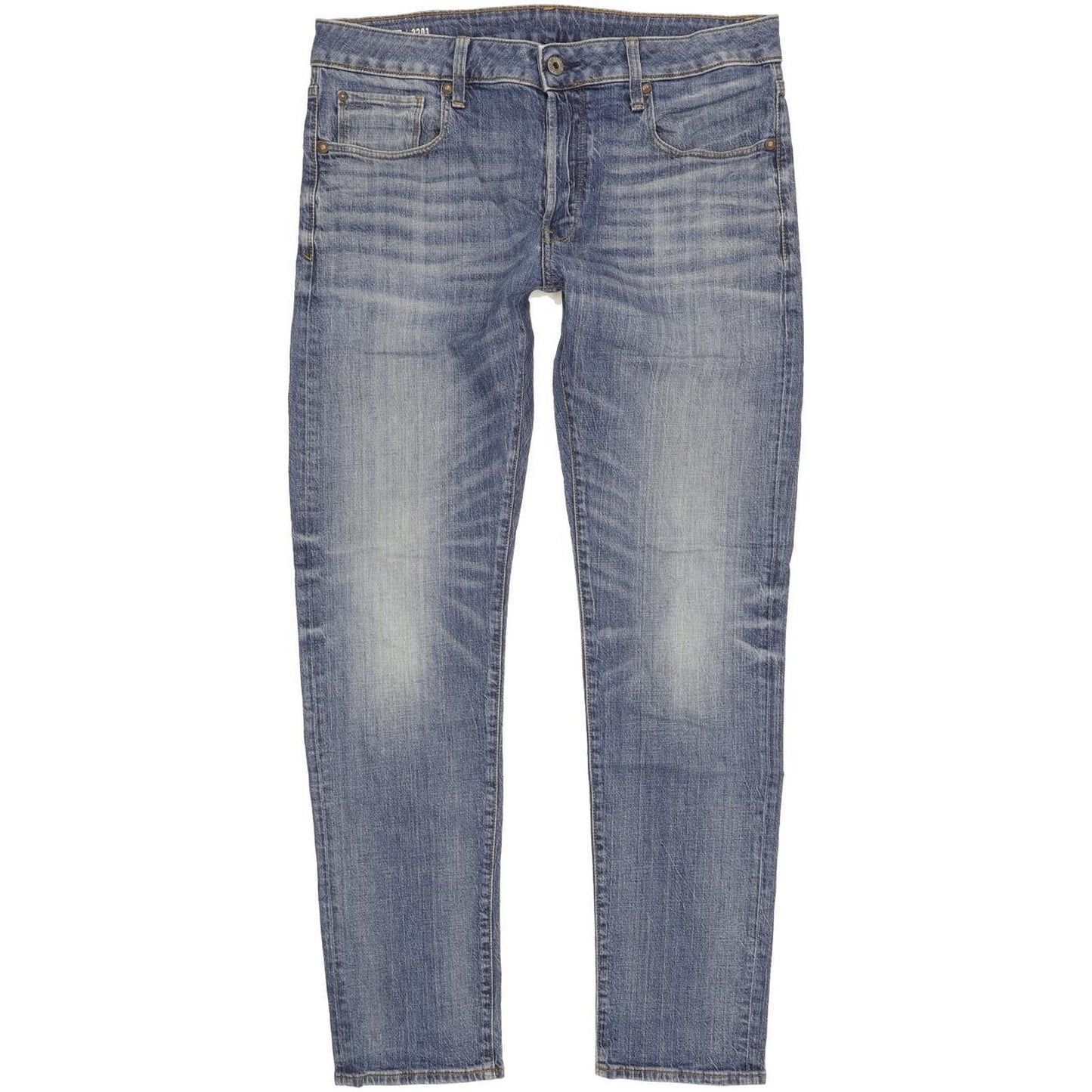 G-Star 3301 Men Blue Straight Slim Stretch Jeans W34 L31