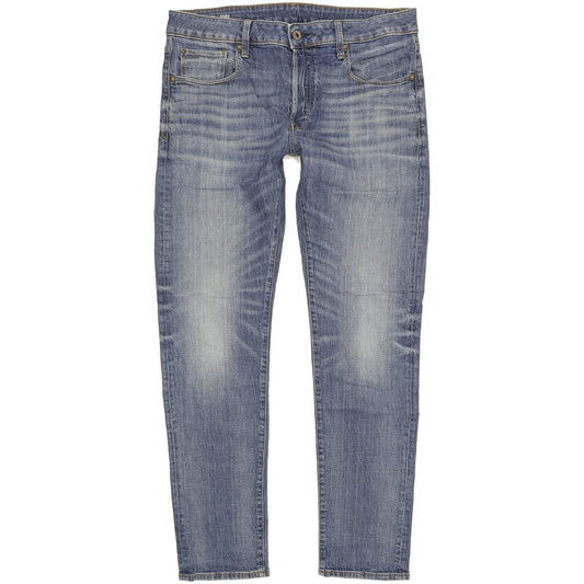 G-Star 3301 Men Blue Straight Slim Stretch Jeans W34 L31