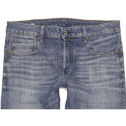 G-Star 3301 Men Blue Straight Slim Stretch Jeans W34 L31