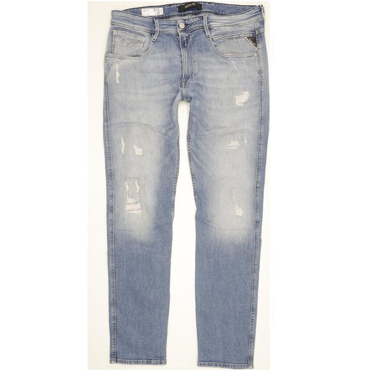 Replay Anbass Men Blue Skinny Regular Stretch Jeans W34 L32