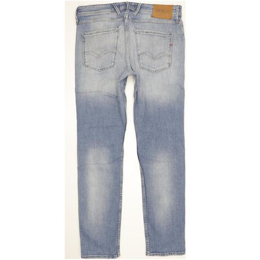 Replay Anbass Men Blue Skinny Regular Stretch Jeans W34 L32