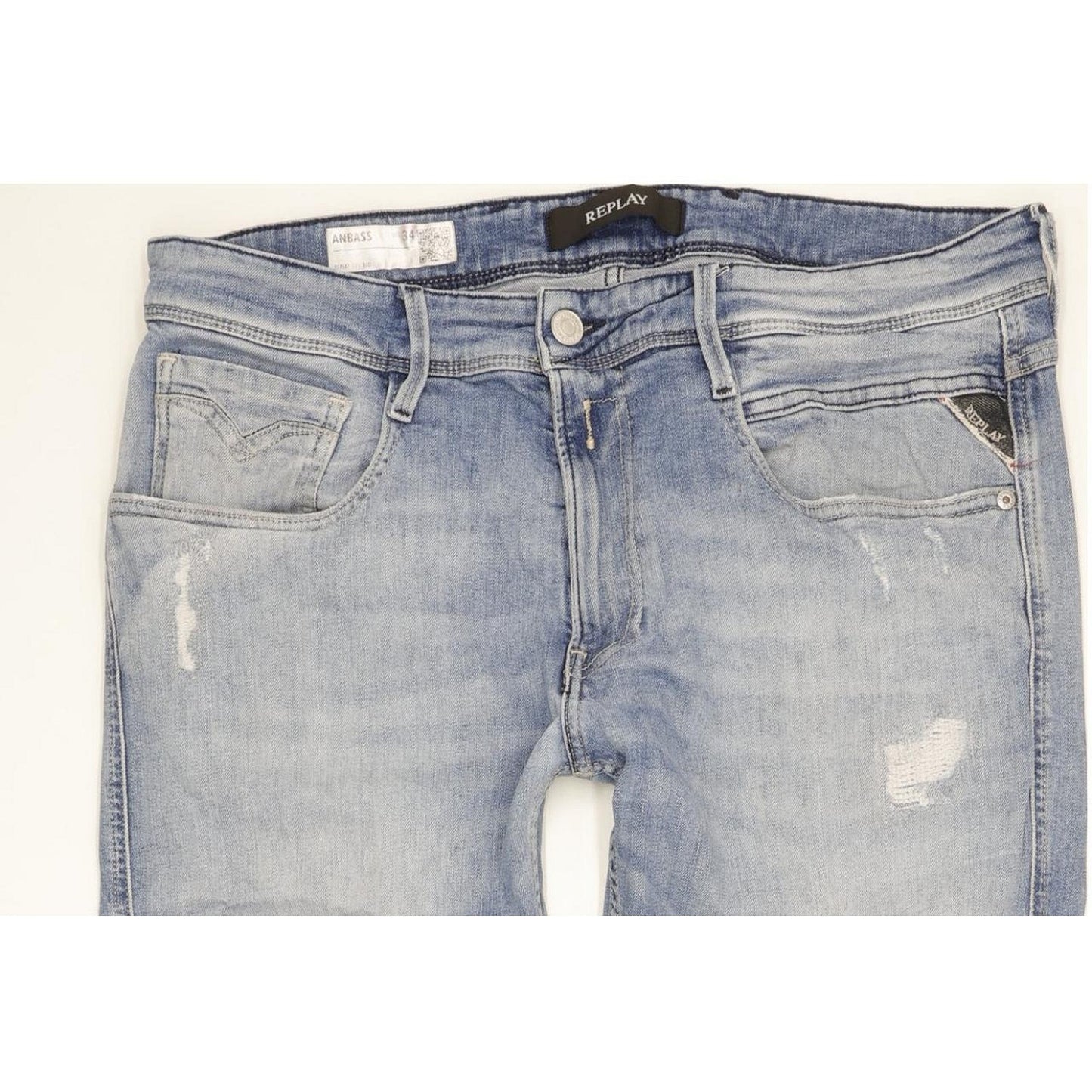 Replay Anbass Men Blue Skinny Regular Stretch Jeans W34 L32