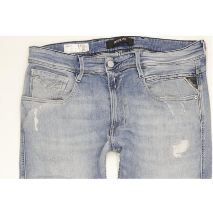 Replay Anbass Men Blue Skinny Regular Stretch Jeans W34 L32