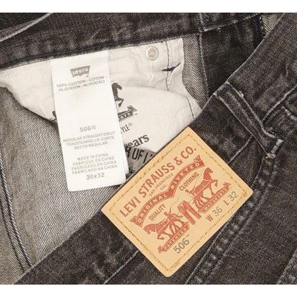 Levi's 506 Men Black Straight Regular Jeans W36 L31