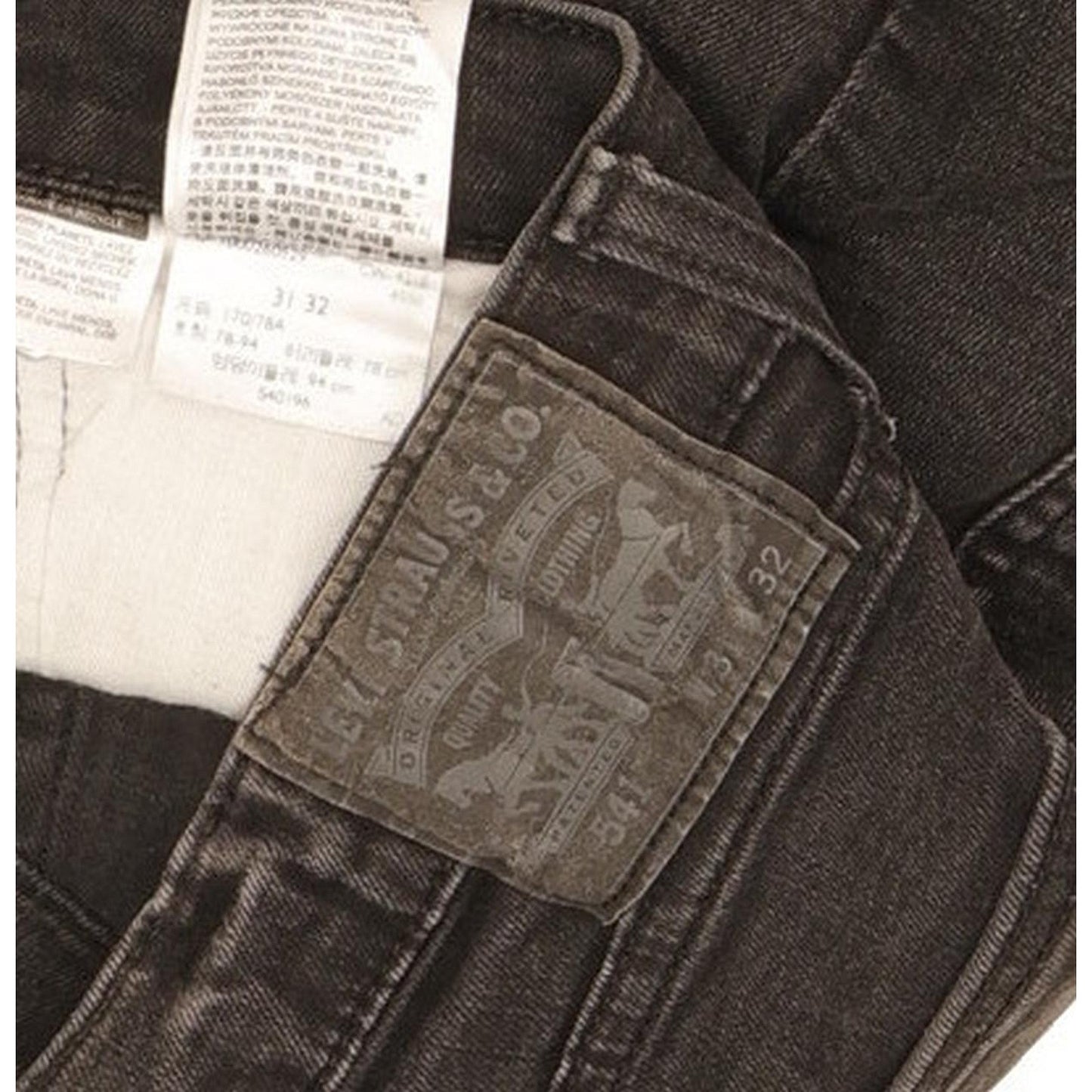 Levi's 541 Men Black Straight Regular Stretch Jeans W31 L31