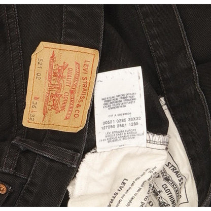 Levi's 521 Men Black Straight Regular Jeans W35 L29