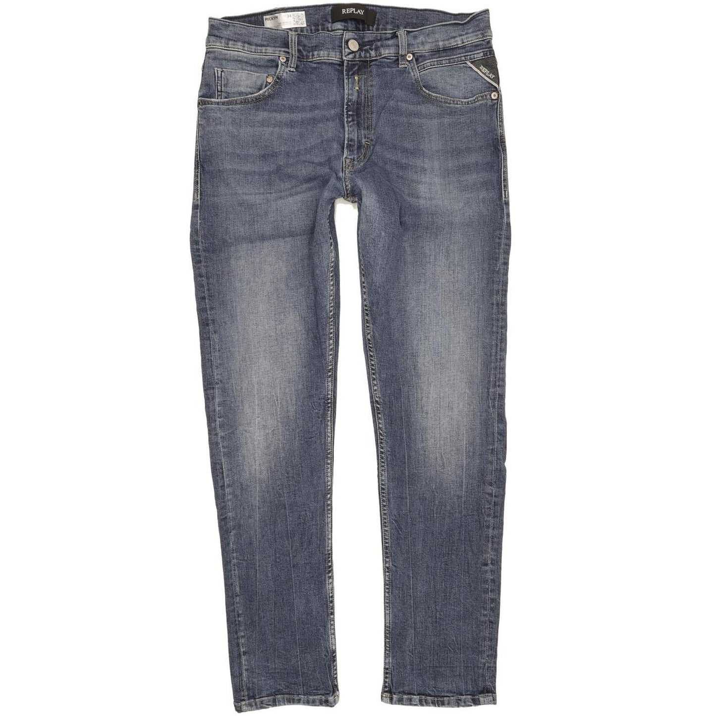 Replay Mickym Men Blue Tapered Slim Stretch Jeans W34 L30