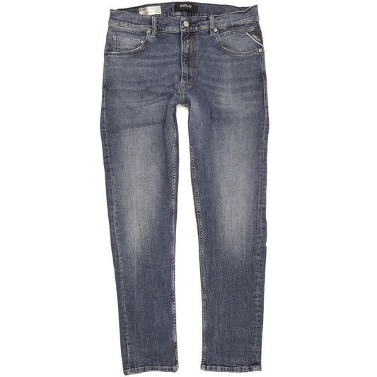Replay Mickym Men Blue Tapered Slim Stretch Jeans W34 L30
