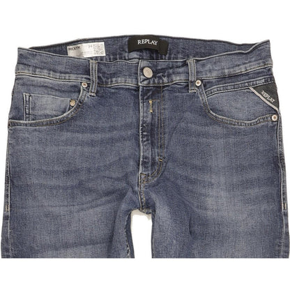 Replay Mickym Men Blue Tapered Slim Stretch Jeans W34 L30