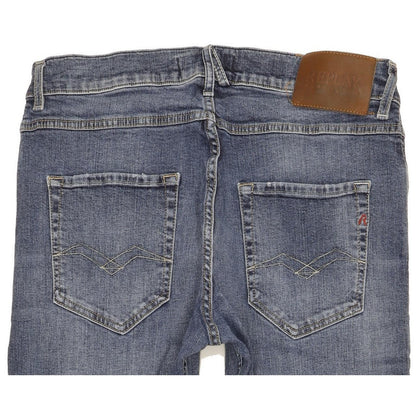 Replay Mickym Men Blue Tapered Slim Stretch Jeans W34 L30