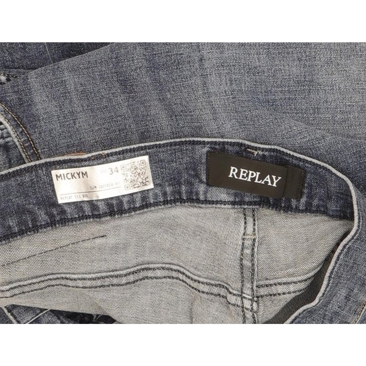 Replay Mickym Men Blue Tapered Slim Stretch Jeans W34 L30