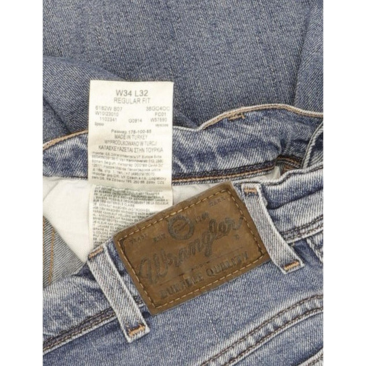 Wrangler Durable Quality Men Blue Straight Regular Stretch Jeans W34 L31